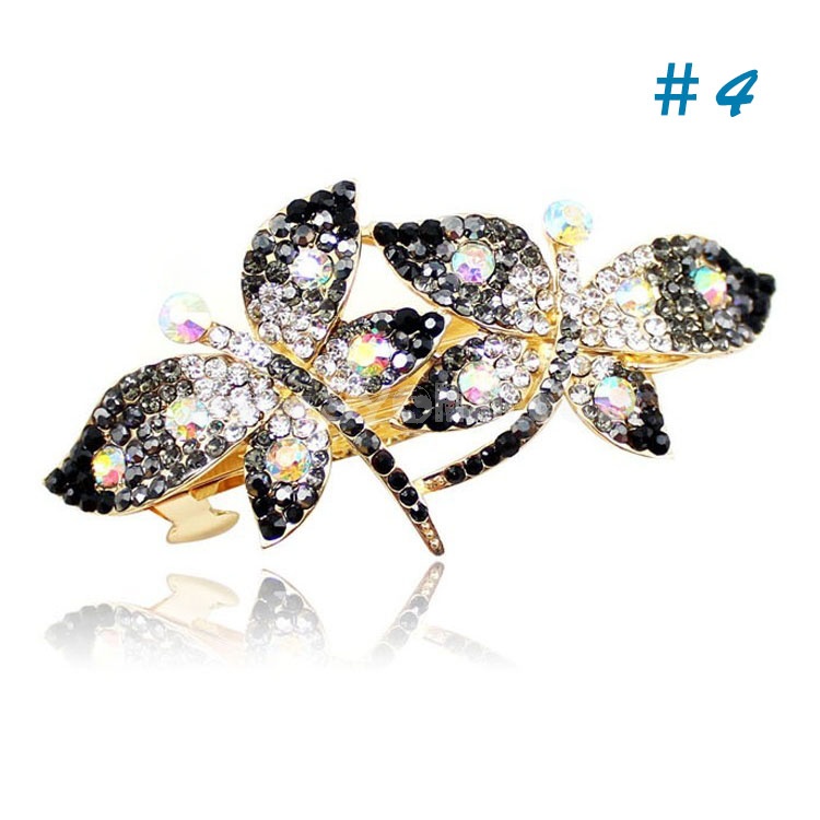 Crystal Double Butterflies Style Hairclip with SWAROVSKI Elements
