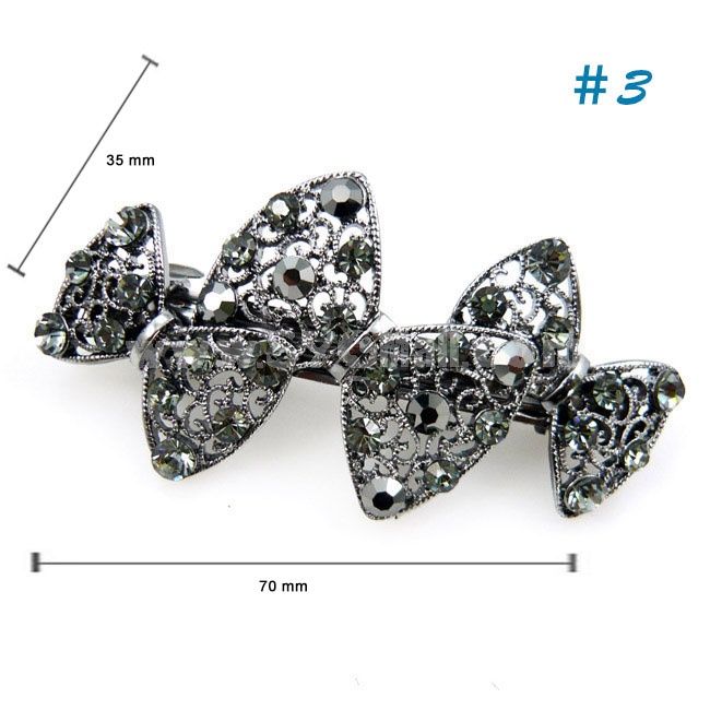 Crystal Black Gold Style Hairclip with SWAROVSKI Elements