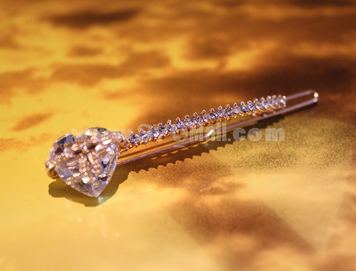 Crystal Love Heart Style Hairclip with SWAROVSKI Elements 