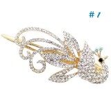 Wholesale - Crystal Peacock Style Hairclip with SWAROVSKI Elements (9466)