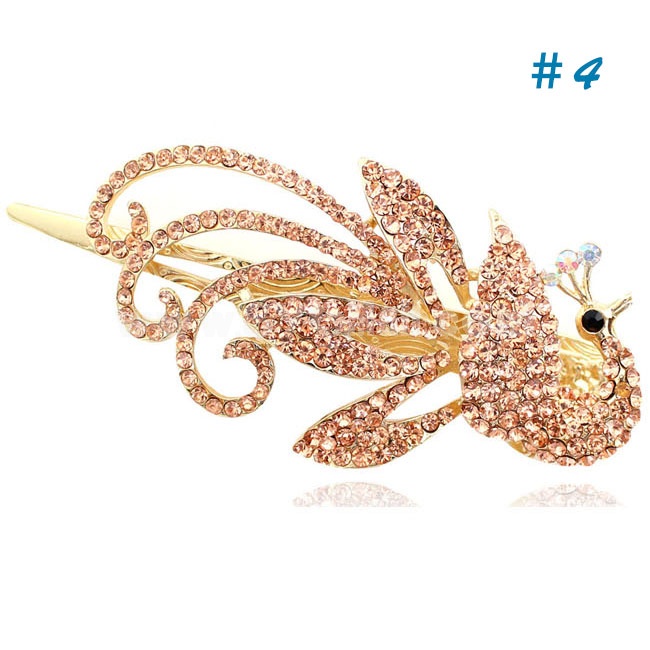 Crystal Peacock Style Hairclip with SWAROVSKI Elements (9466)