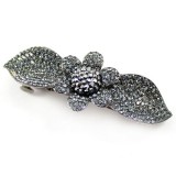 Wholesale - Crystal Black Gold Flower Style Hairclip with SWAROVSKI Elements (8630-30)