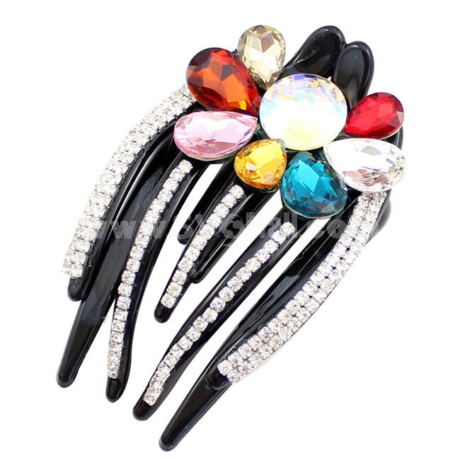 Crystal Colored Blossom Hairclip/Top Clip with SWAROVSKI Elements (9423)