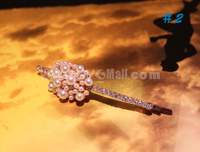 Crystal Pearl Thin Hairclip with SWAROVSKI Elements