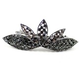 Wholesale - Crystal Black Gold Petals Style Hairclip with SWAROVSKI Elements (8658-3)