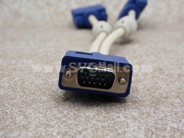 VGA 1 source to 2 displays Splitter cable 