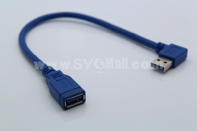 USB 3.0 Right Angle Male to Female Cable