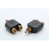 Wholesale - RCA AV Audio Video 1 Male to 2 Female Splitter Adapter Conventer(2Pcs)