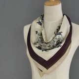 Wholesale - Plants Pattern Pure Mulberry Silk Printing Square Women's Kerchief Scarf