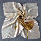 Wholesale - Plants Pure Mulberry Silk Printing Square Women's Kerchief Scarf