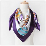 Wholesale - Hearts Pattern Pure Mulberry Silk Printing Square Women's Kerchief Scarf