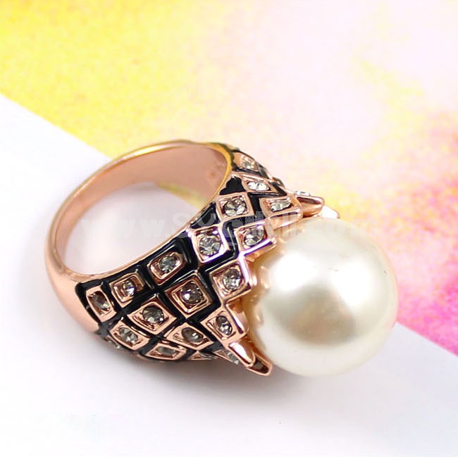 Crystal Pearl Ring with SWAROVSKI Elements (9066D)