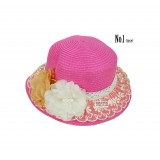 Wholesale - Eratos Lace-Brimmed Ambroidered Strawhat (CM16) 