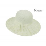 Wholesale - Eratos Lacy Broad-Brimmed Bow-Tie Style Strawhat (CM07) 