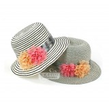 Wholesale - Eratos Narrow-Brimmed Double Flowers Style Strawhat (CM15) 