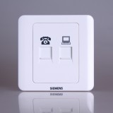 wholesale - SIEMENS Vista Series 2-in-1 Wall Socket Panel for Computer and Telephone 5TG0125-1CC1