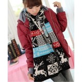 Wholesale - Ultra Large Christmas Deer Knitted Scarf
