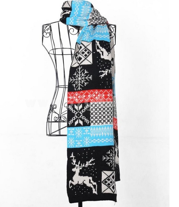 Ultra Large Christmas Deer Knitted Scarf