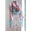 Sky Wheel Pattern Real Silk Wrapping Scarf