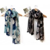 Wholesale - Begonia Pattern Ultra Long Wrapping Scarf
