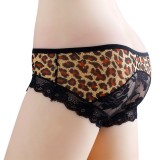 Wholesale - Lady Sexy Lace Leopard Transparent G-string Lingeries