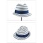 Women's Hat Blue and White Stripes Pattern Sun-Blocking