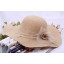 Women's Beach Hat Broad-Brimmed Pure Color  with Blossom