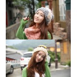 Wholesale - Women's Knitted Warm Hat Pearl Bow-Tie