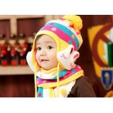 Wholesale - Lovely Rabbit Style Baby Hat+Scarf Wool