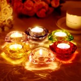 Wholesale - Crystal Glass Candleholder European Style 6 Colors (SJ113)