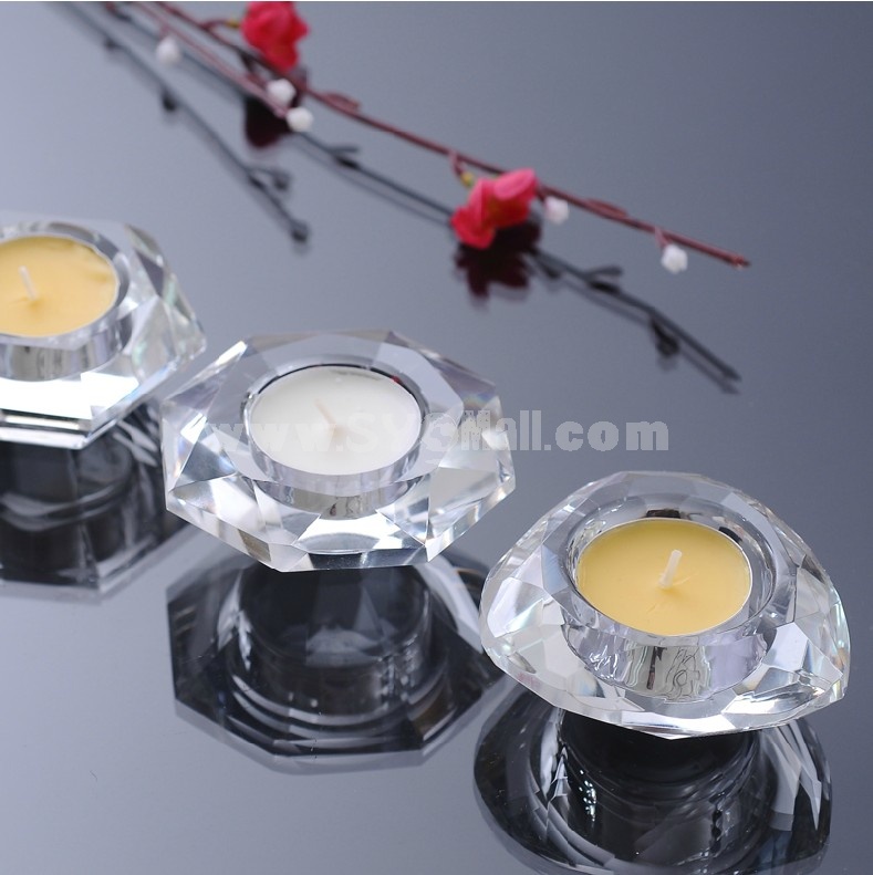 Crystal Glass Candleholder Colorless European Style 4 Shape (SJ111)