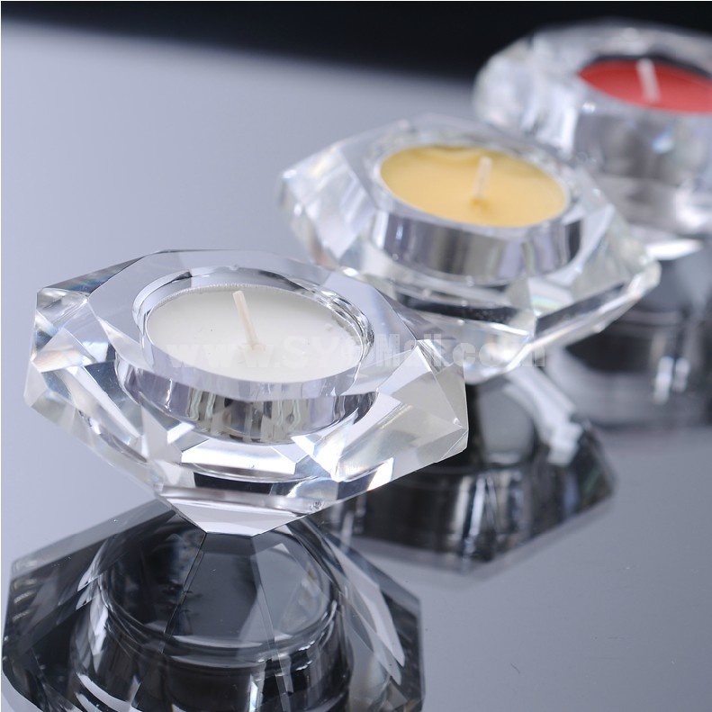 Crystal Glass Candleholder Colorless European Style 4 Shape (SJ111)