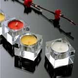 Wholesale - Square Crystal Glass Candleholder Colorless (SJ110)