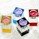 Wholesale - Square Crystal Glass Candleholder 2 Colors 