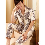 Wholesale - SHIRLEY Artifical Silk V-neck Short Sleeve Casual Pajamas
