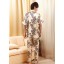 SHIRLEY Artifical Silk V-neck Short Sleeve Casual Pajamas
