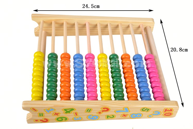 Multicolour Beads Arithmetical Rack Calculation Frame Wood (XBB-1512)
