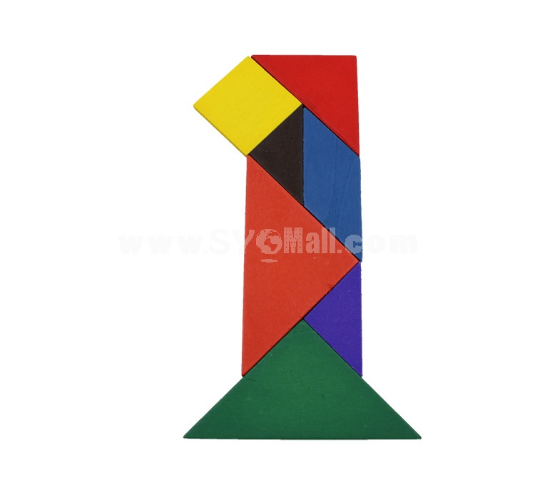Tangram Puzzle Jigsaw Wood Colored Educational Toy (XBB-1106)