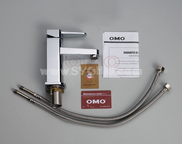 OMO All Brass Basin Faucet Single Handle and Single Hole Hot and Cold Water B-80001CP
