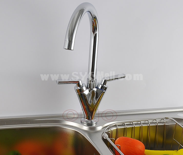 OMO All Brass Single Handle Rotatable Pull Out Kitchen Sink Faucet Cold and Hot Water B-90918CP