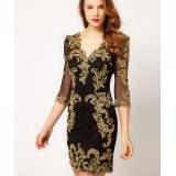Wholesale - Karen Millen Black Baroque Mesh Dress DP276