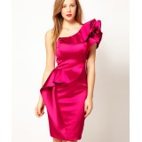 Wholesale - Karen Millen One Shoulder Pure Color Slim Party Dress DP028
