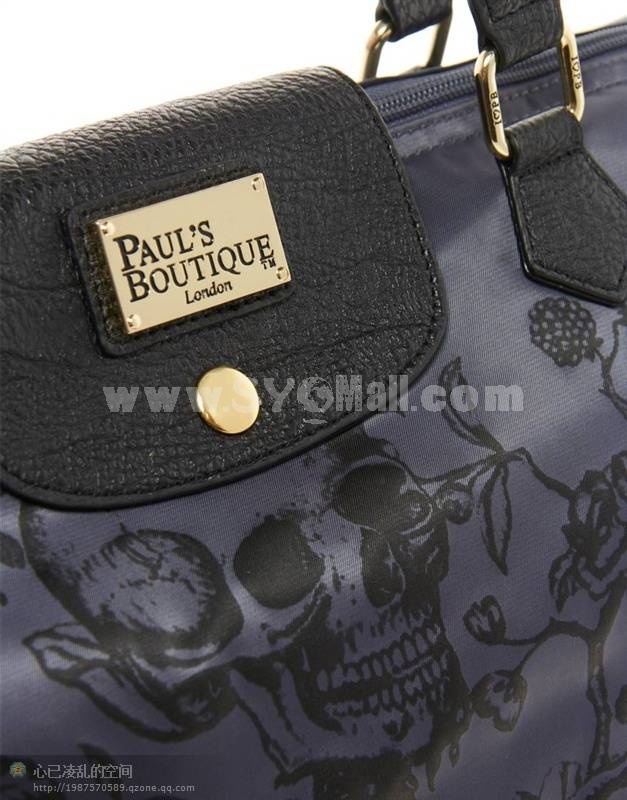 London Vintage Style Skull Pattern Shouder Bag Black