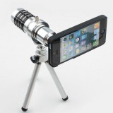 wholesale - 12X Magnifier Zoom Aluminum Camera Telephoto Lens with Tripod for Apple iPhone 5