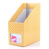 Wholesale - Desktop File Storage Box Dots Design Yellow Paper DIY (W1168)