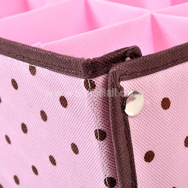 Storage Box for Underwear Socks Dots Design Non-Woven Fabric 16 Cells (SN1351)