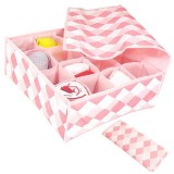 Wholesale - Storage Box for Underwear Socks Plaid Style Non-Woven Fabric 16 Cells (WYFX005)