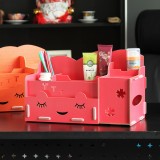 Wholesale - Desktop Storage Box Shy Face Design Hollow Wooden Pure Color DIY (SN2022)