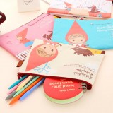 Wholesale - Mini Storage Bag/Pouch for stationery/Bills Canvas Lovely Girl in Red Hat (W2156)