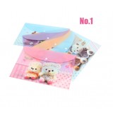 Wholesale - Storage Bag/Pouch with Snap Button A4 Cartoon Style 5-Pack (W1887)